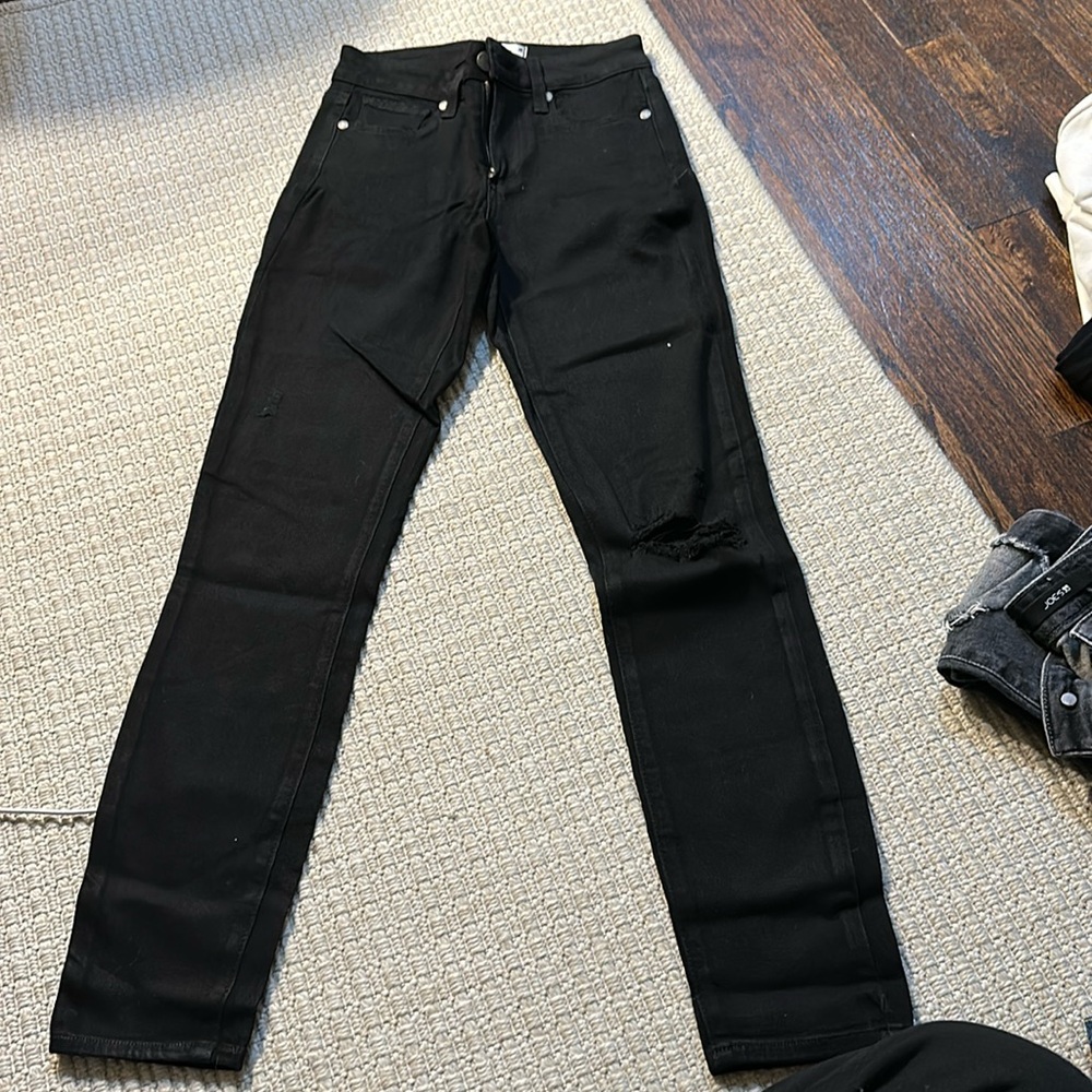 Paige Jeans size 24 Verdugo Ankle with 1 distressed knee. True Black